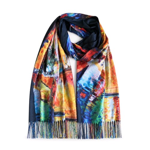 Xxl damen schal kunstprint - kunstprint, mit