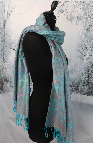 Pashmina schal damen türkis - pashmina,