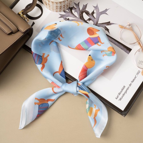 Foulard dackel hellblau - foulard,